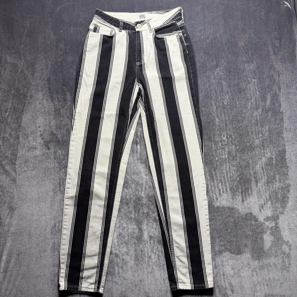 BDG Mom Jeans Womens W25 Multicolor High Rise Relaxed Striped Denim Pants